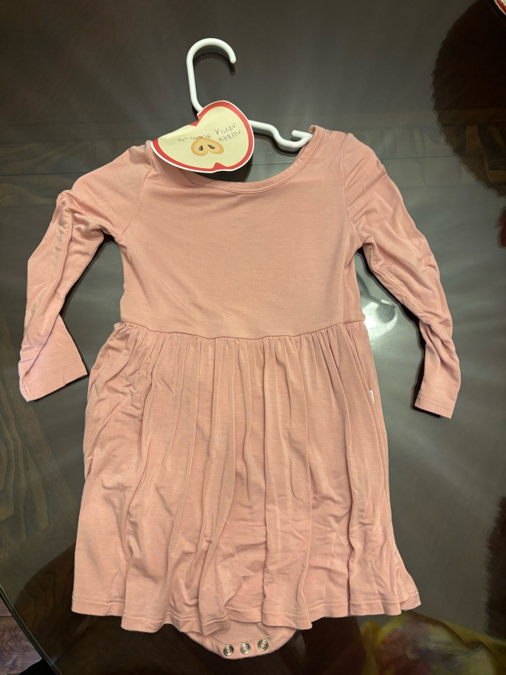 Little Sleepies Mauve Twirl dress EUC 18-24 months